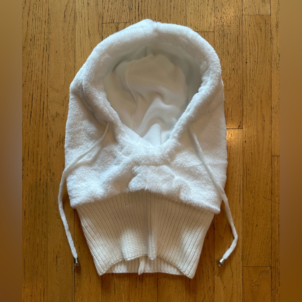 Cozy White Hooded Scarf